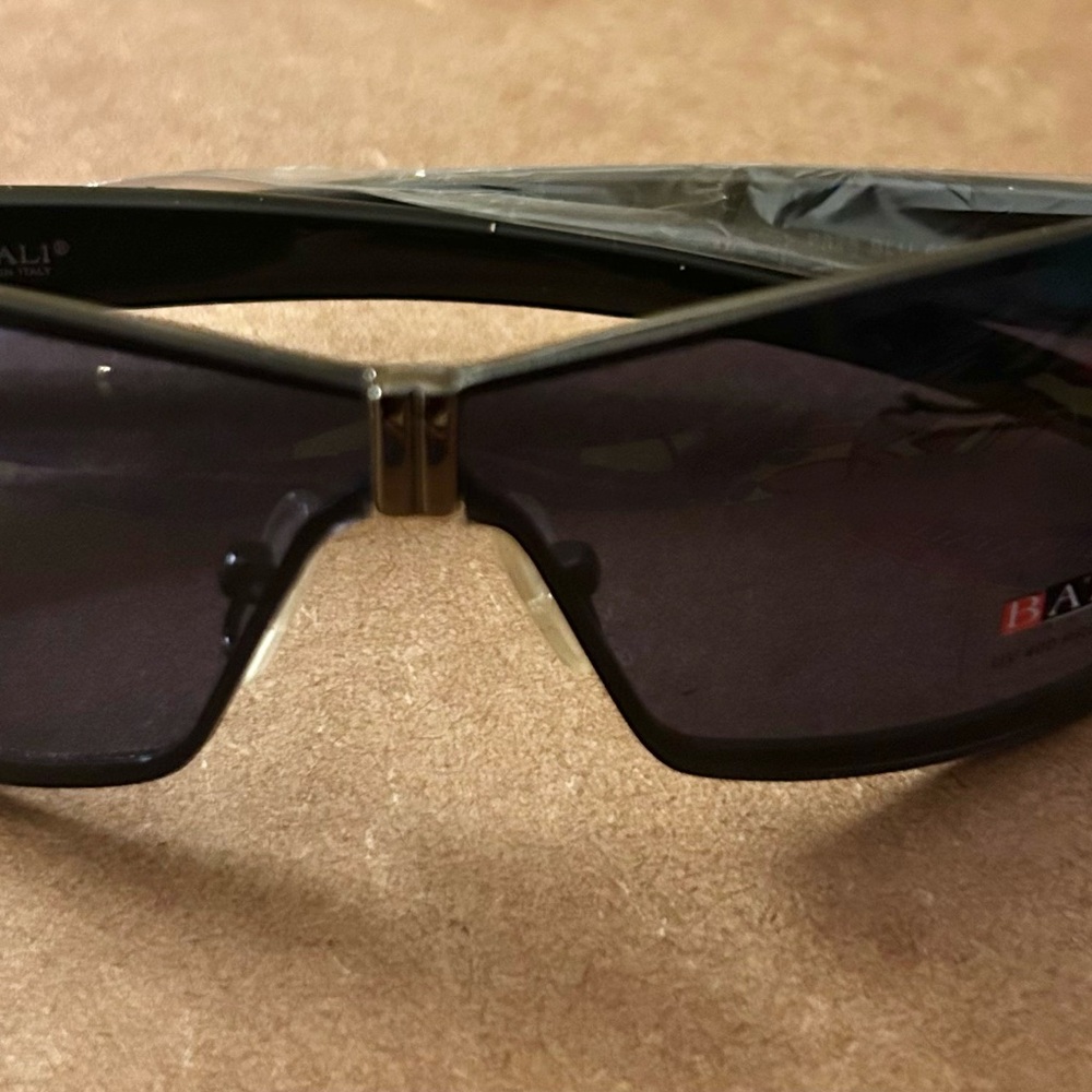 Bali Black Shield Sunglasses with Gold Bridge